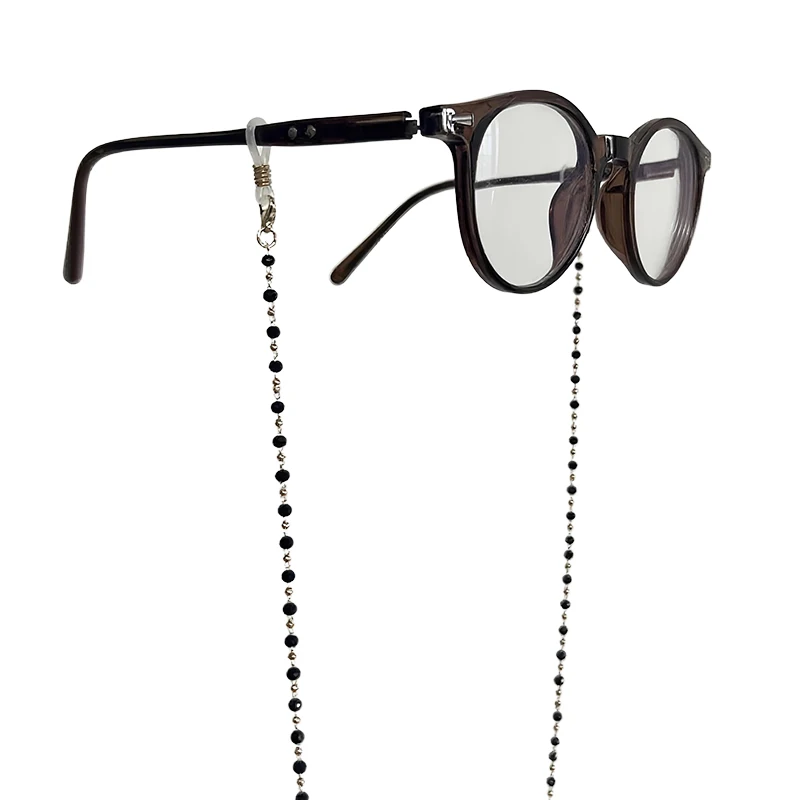 Fashion High-End Women's Beaded String Glasses Chain Crystal Metal Chain Accessories Holiday Sunglasses Decor Glasses Anti-Loss
