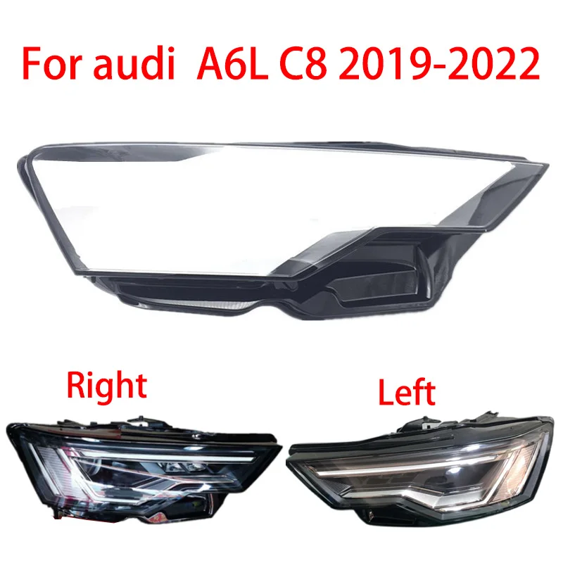 

For Audi A6L C8 2019-2022 Clear Headlamp Lampshade Headlamp Housing Clear Lens Lampshade Plexiglas Hernia Headlamp LED Use Shell