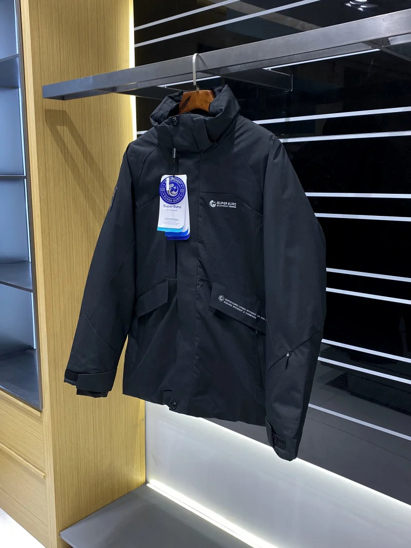 جايت قطني دافئ للرجال شتوي مضاد للبرد، حامل شبابي مناسب بسحاب مزخرف، معطف طويل بغطاء للرأس