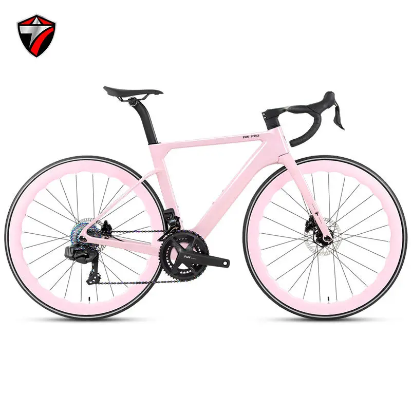 700C Carbon Disc Road Bike 24-Speed Wireless Electronic Shifting Hydraulic Disc Brakes Hardtail Frame for Competitive Racing