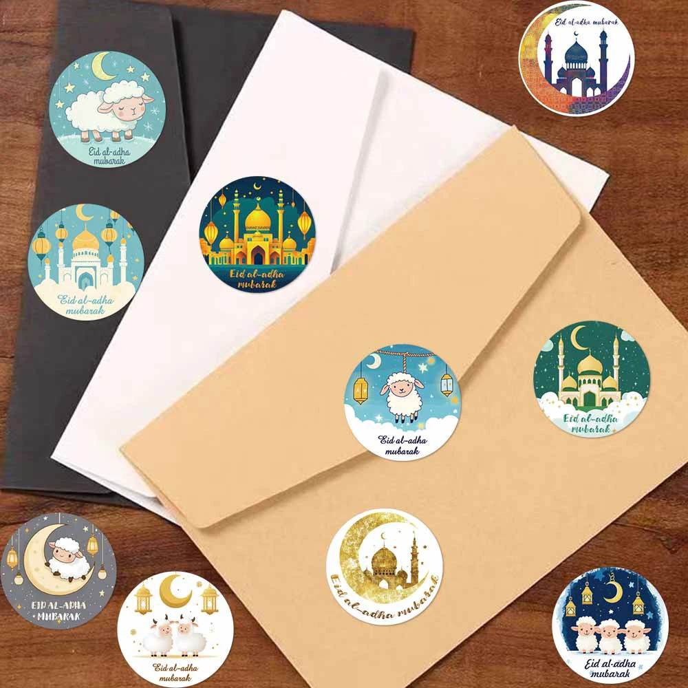 500 sztuk/rolka Naklejki Świąteczne Eid al Adha Mubarak Śliczne Kreskówkowe Jagnięta Naklejki Uszczelniające DIY Album do Wyklejania Laptop Telefon Dekoracja