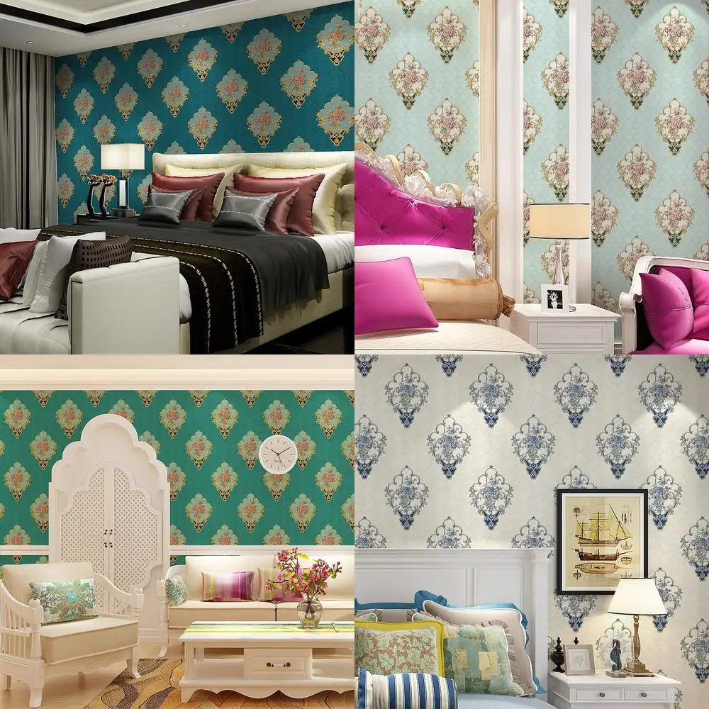 

European Style 3D Embossed Waterproof Wallpaper for Living Room Bedroom Dining Room TV Background Wall Home Decor