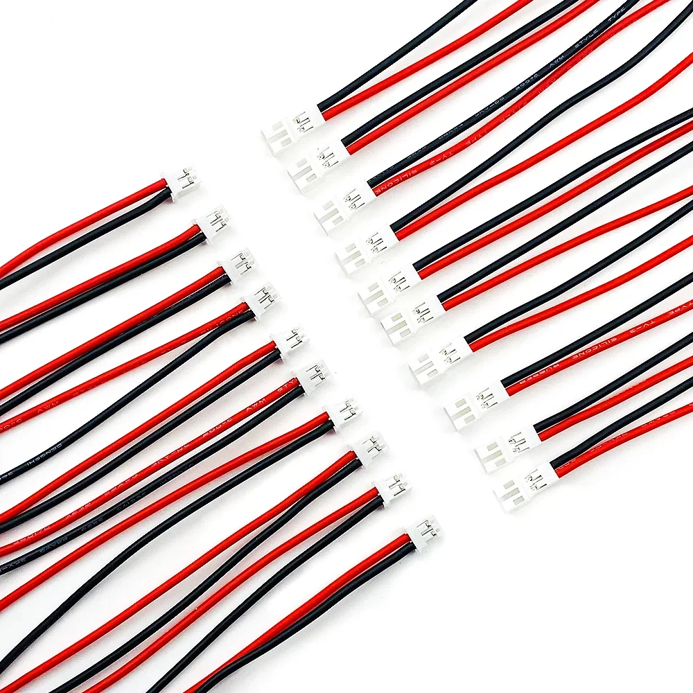 5/10/20/50/100Pairs Soft Silicone JST-PH 2.0 Male and Female Connector Cable 10cm for Battery JJRC H36 H67 Blade Inductrix E010