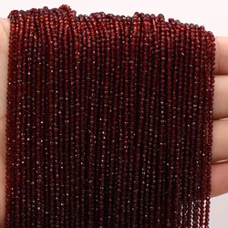 Natural Stone Spinel Dark Red 2mm Small Bead For Jewelry MakingDIYNecklace Bracelet Accessories Healing Gemstone Charm Gift 38cm