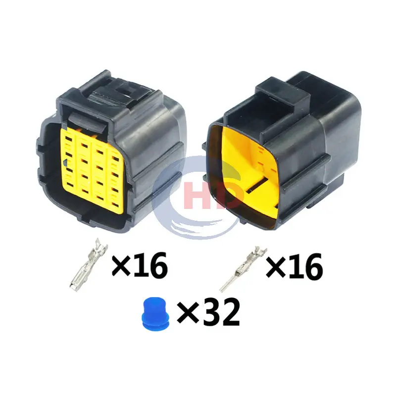 1-20 sets  16pin Automotive Accelerator Pedal Plastic Housing Wire Connector Socket 368050-1 368047-1