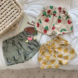 2024 New Baby Summer Shorts Fashion Flower Print Girls Shorts Cotton Infant Boy Short Pants Baby Cute Shorts Toddler Clothes