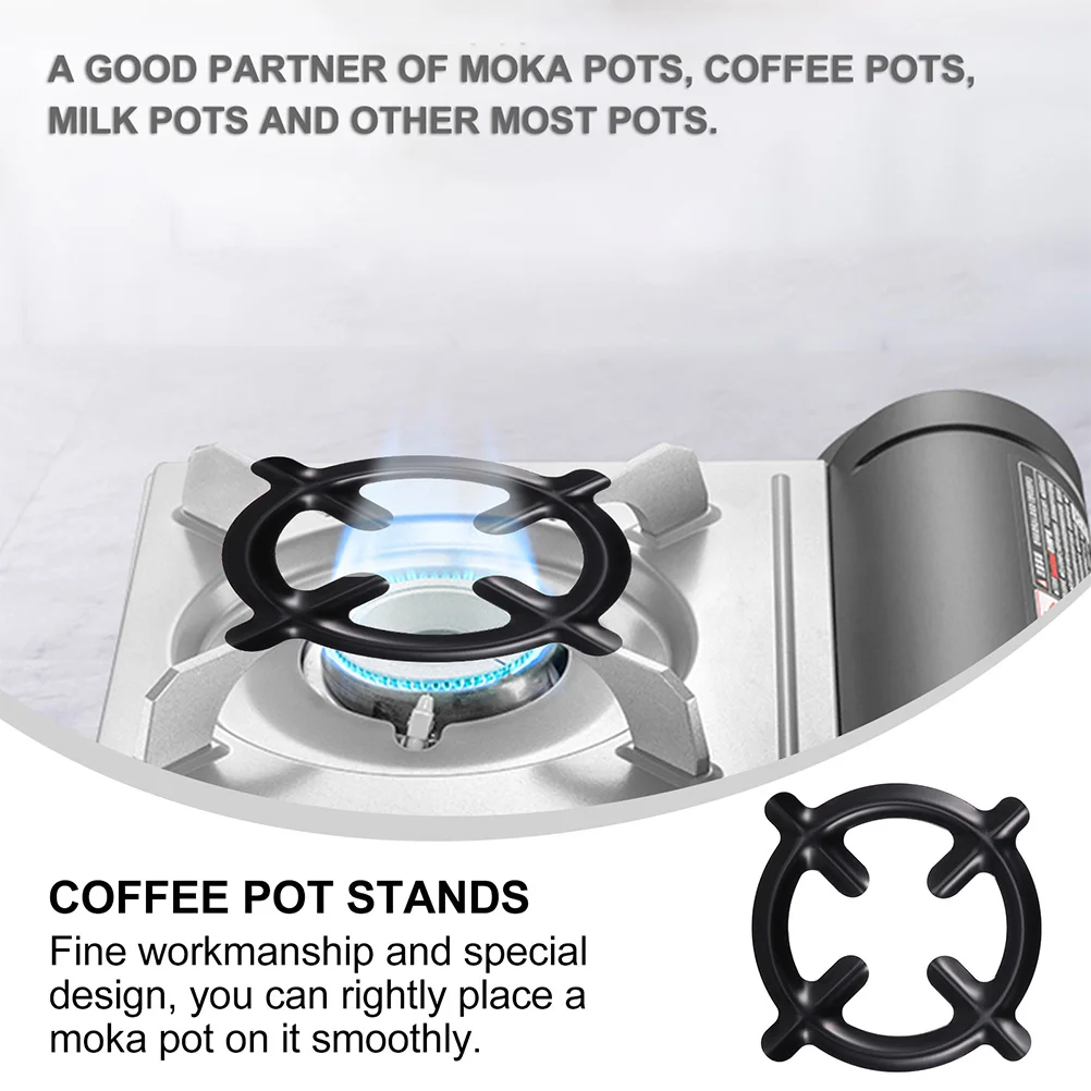2 Pcs Gas Coffee Pot Racks Burner Pan Convenient Holders Iron Mocha Work