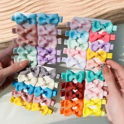 10Pcs/Set Mini Colorful Bowknot HairClips For Cute Girls Ribbon Handmade Hairpins Barrettes Headwear Baby Hair Accessories Gift