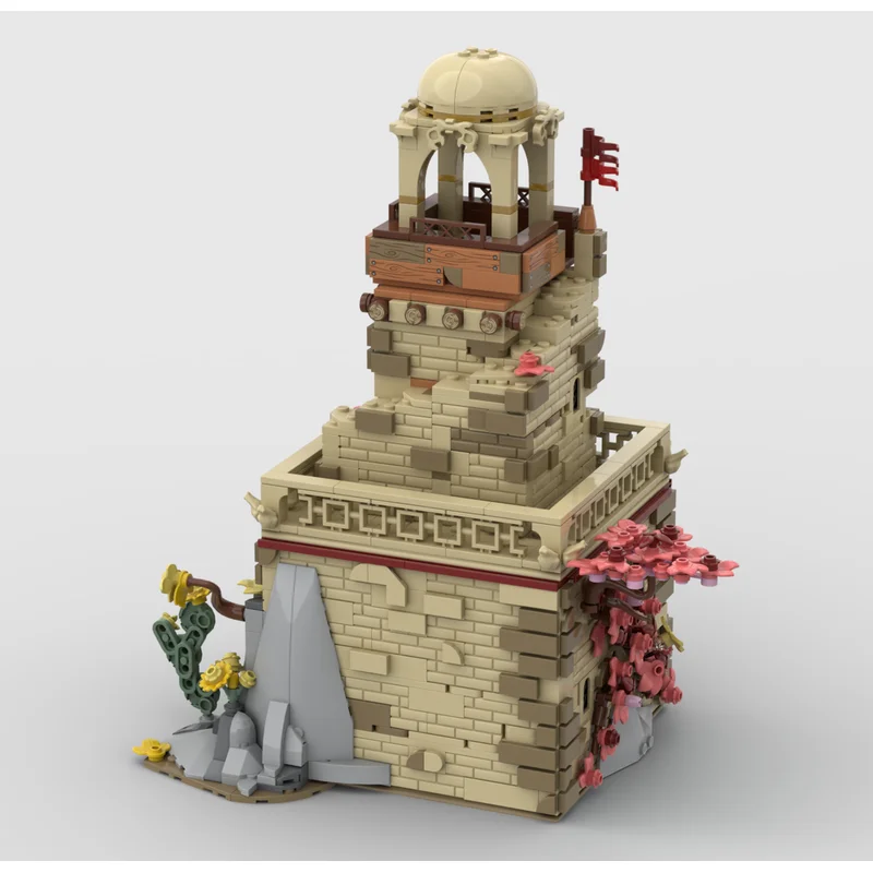 Castelo medieval modelo moc edifício torre árabe modelo tecnologia presente city vista de rua construção diy montagem conjuntos de férias brinquedos