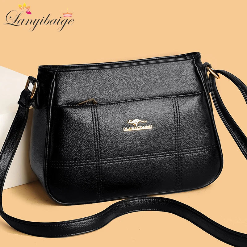 

Casual Soft PU Leather Bag Women Handbags Female Leisure Shoulder Bags Fashion Purses Vintage Bolsas Large Capacity Tote Ba