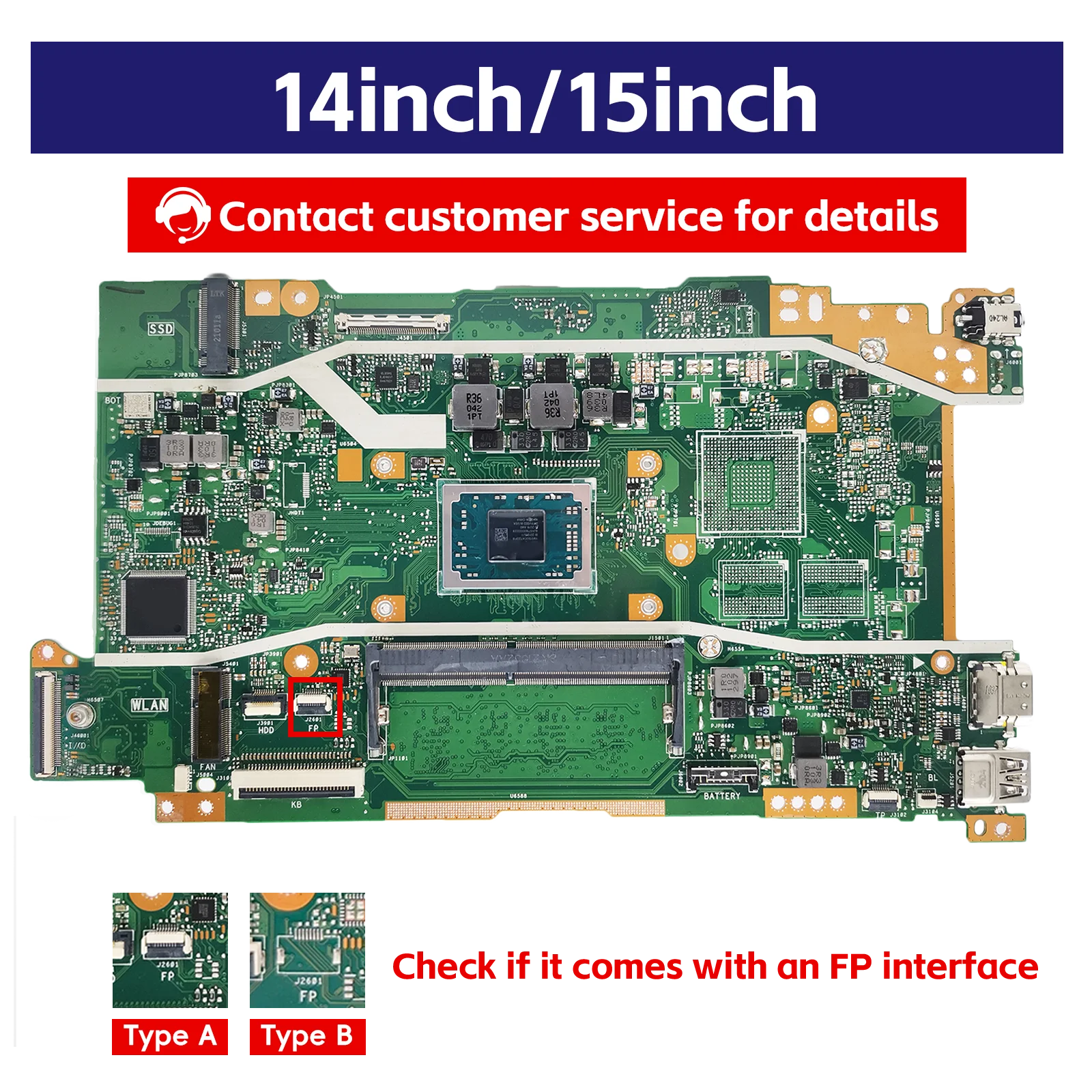 X515DA Laptop Motherboard For ASUS VivoBook X415DA X415DAP X515DA X515DAP Notebook Mainboard With R3 R5 R7 CPU 100% Tests OK