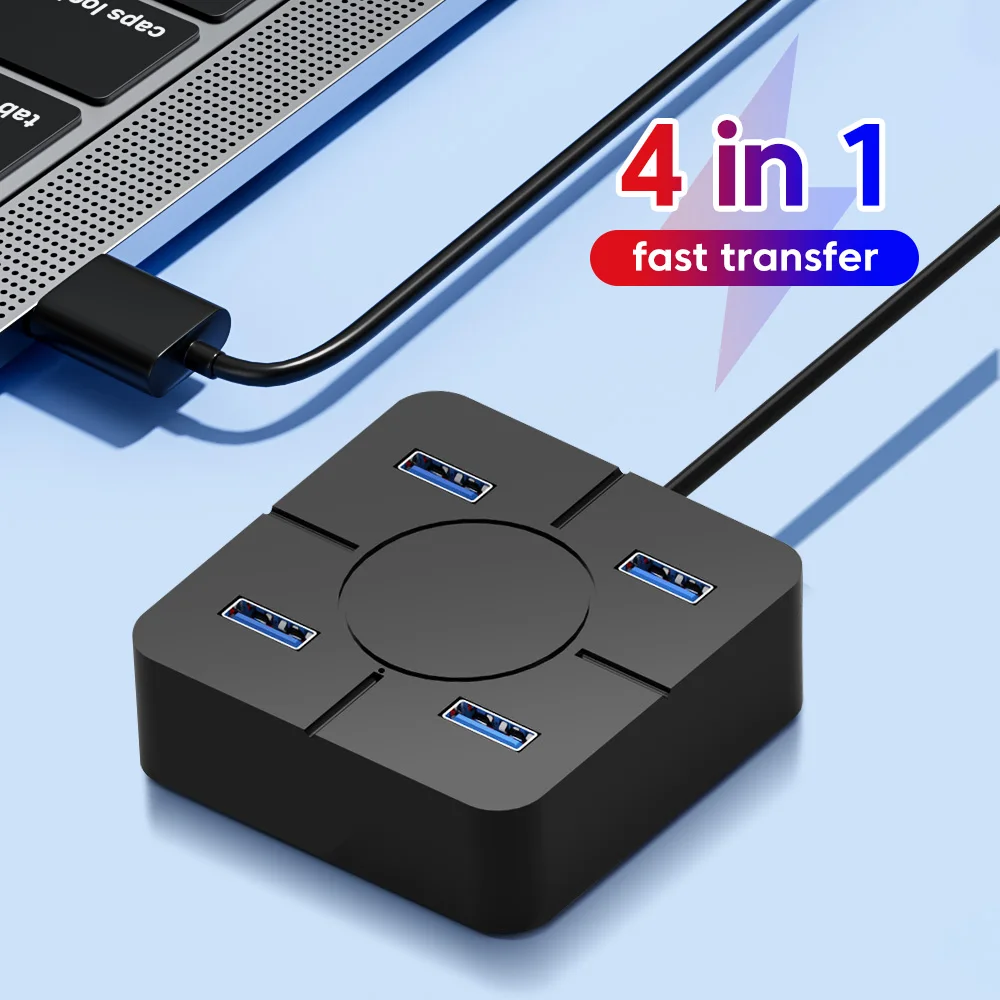 4-in-1 USB 2.0 Splitter Multi USB Splitter Ports Hub Use Power Adapter 4 Port Multiple Expander Splitter For Laptop