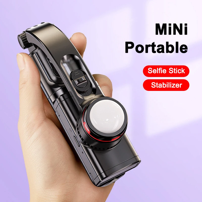 Imagem -05 - Mamen-estabilizador de Telefone Portátil Suporte Anti-shaking Gimbal Luz Led Vídeo Vlog Gravação Transmissão ao Vivo Selfie Stick Tripé