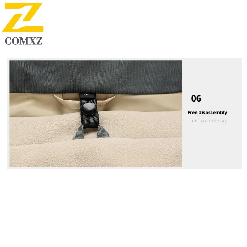 COMXZ الرجال سترة مضادة للماء الراحة المشي لمسافات طويلة السفر قسط مقنعين معطف دراجة نارية التخييم خفيفة الوزن الخريف الشتاء الملابس