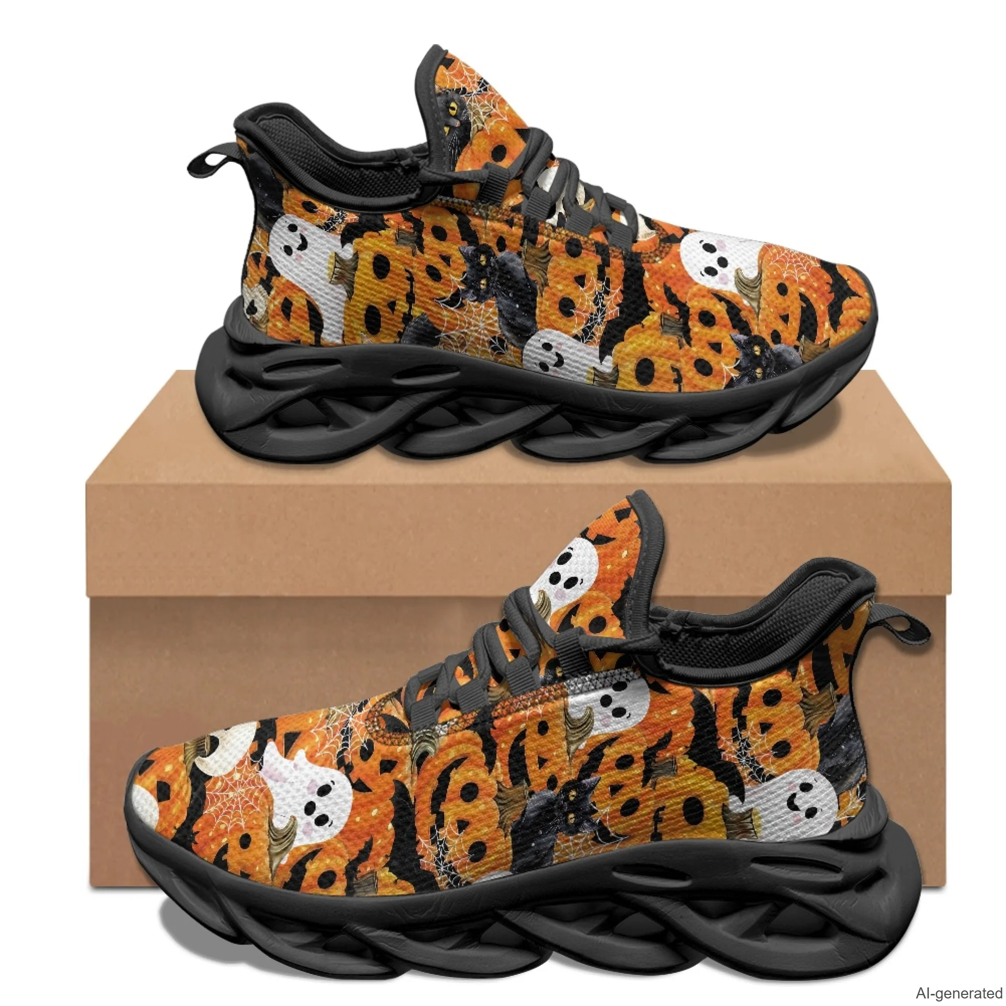 XIXIRIMIDO Max Soul Shoes Halloween Ghosts Print Running Shoes for Men Casual Fashion Women Snakers Walking Shoes 35-48