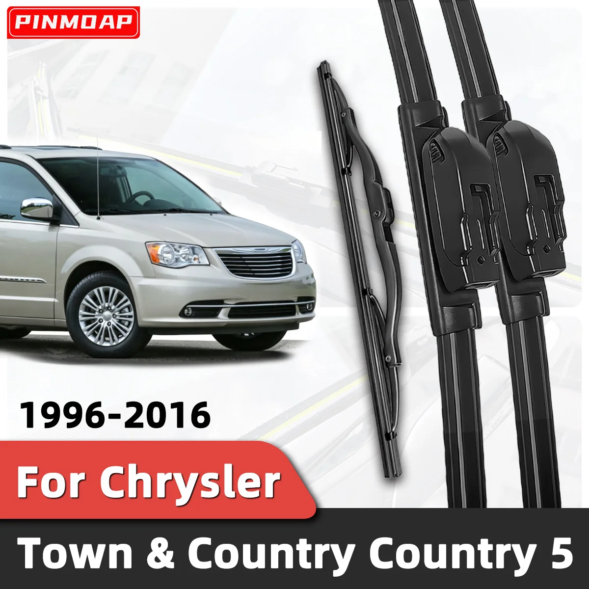 PINMOAP 3-teiliger Auto-Windschutzscheibenwischer, geeignet für Chrysler Town & Country Country 5 1996–2016, Auto-Windschutzscheiben-Zubehör