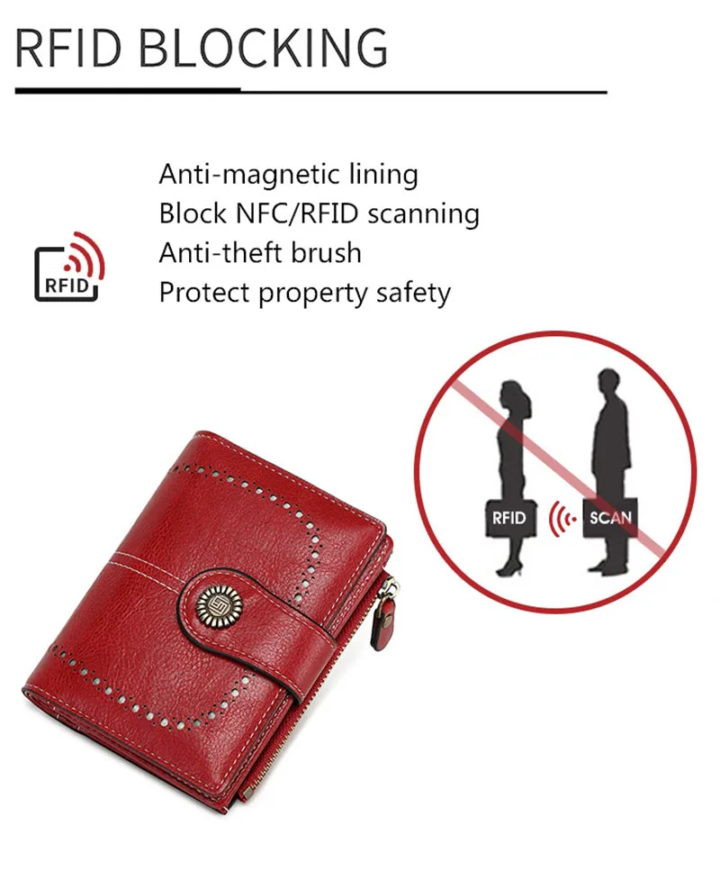 Neue Kurze RFID-Damenbrieftaschen mit Namensgravur, Reißverschluss, Münzfach, Hochwertiger Kartenhalter, Damen-Geldbörse – Detail 3