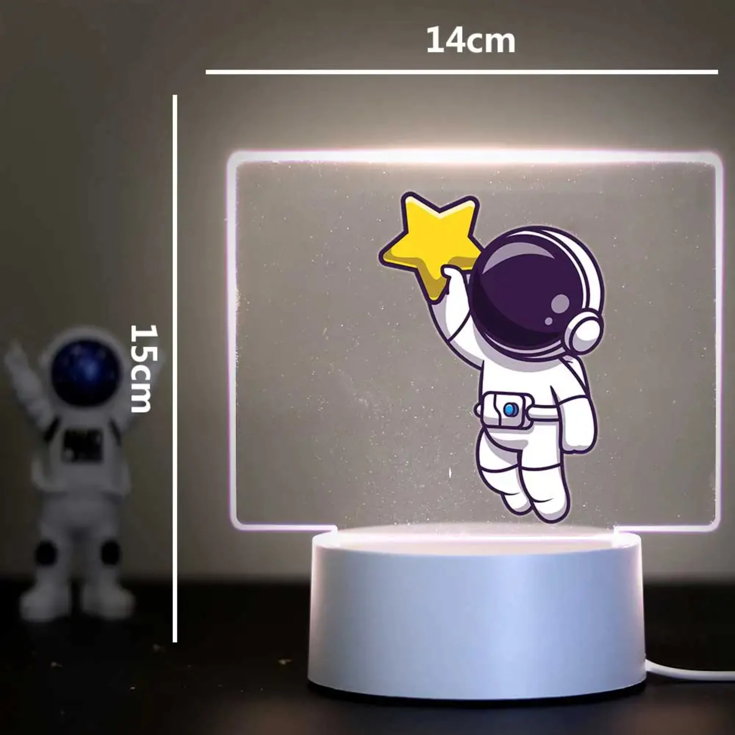 Carefree astronauts 3d Illusion Night Lamp  Table Desk Decor Boys Girls Birthday Gift