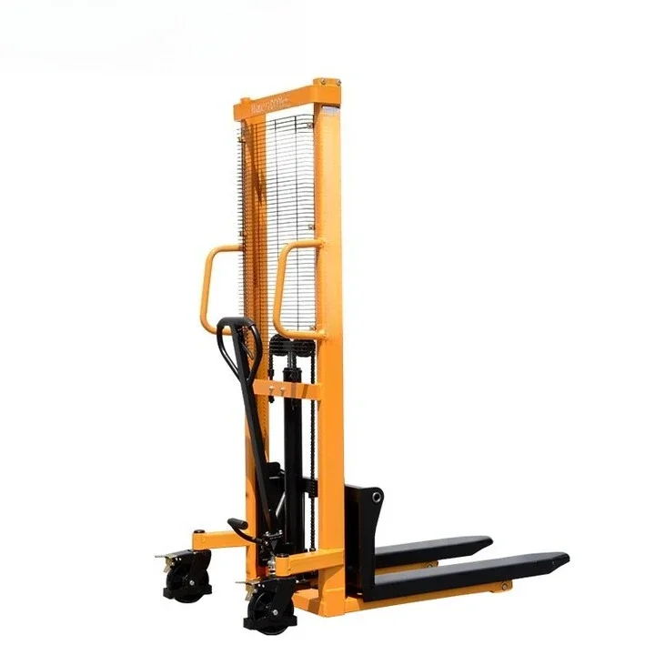 Manual hydraulic forklift, stacker, small loading and unloading truck, lifting and handling logistics, warehousing forklift view 3