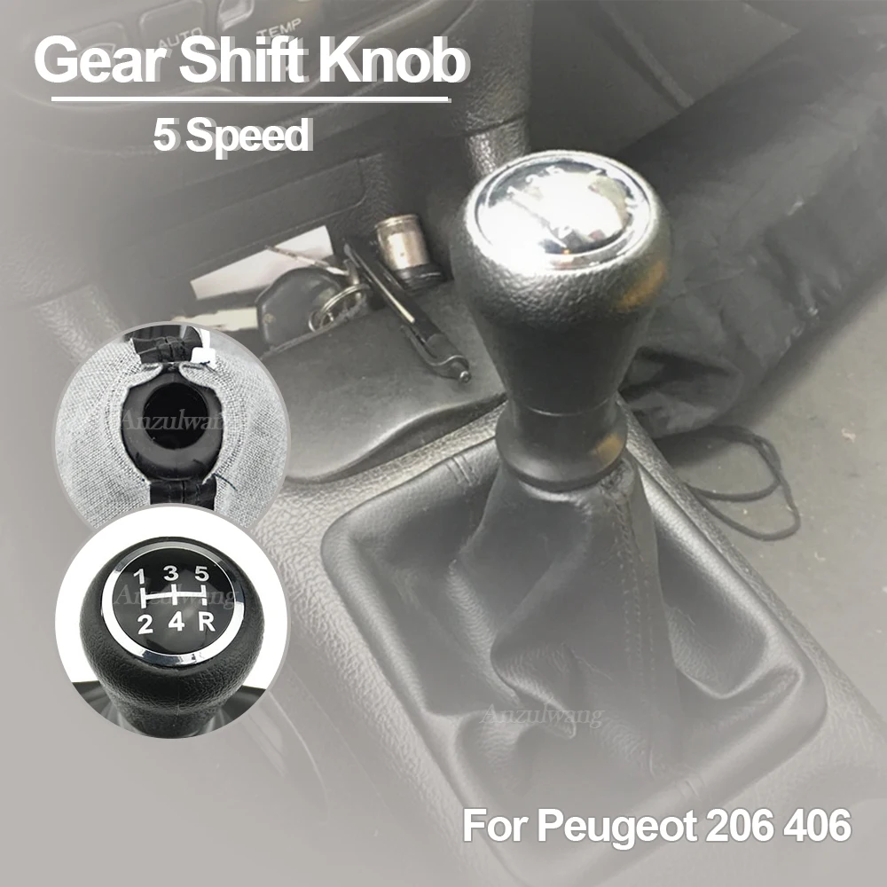 

Gear Shift Knob Lever Shifter Dust Cover For Peugeot 206 406 Manual Gearbox Stick Handle Lever Change Cover