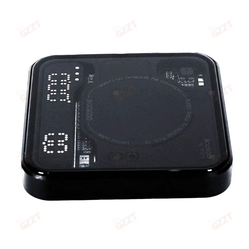 Smart Bluetooth Drip Espresso Led Screen Electronic Weighing Black Digital Mini Coffee Scale With Auto Timing Rechargeable