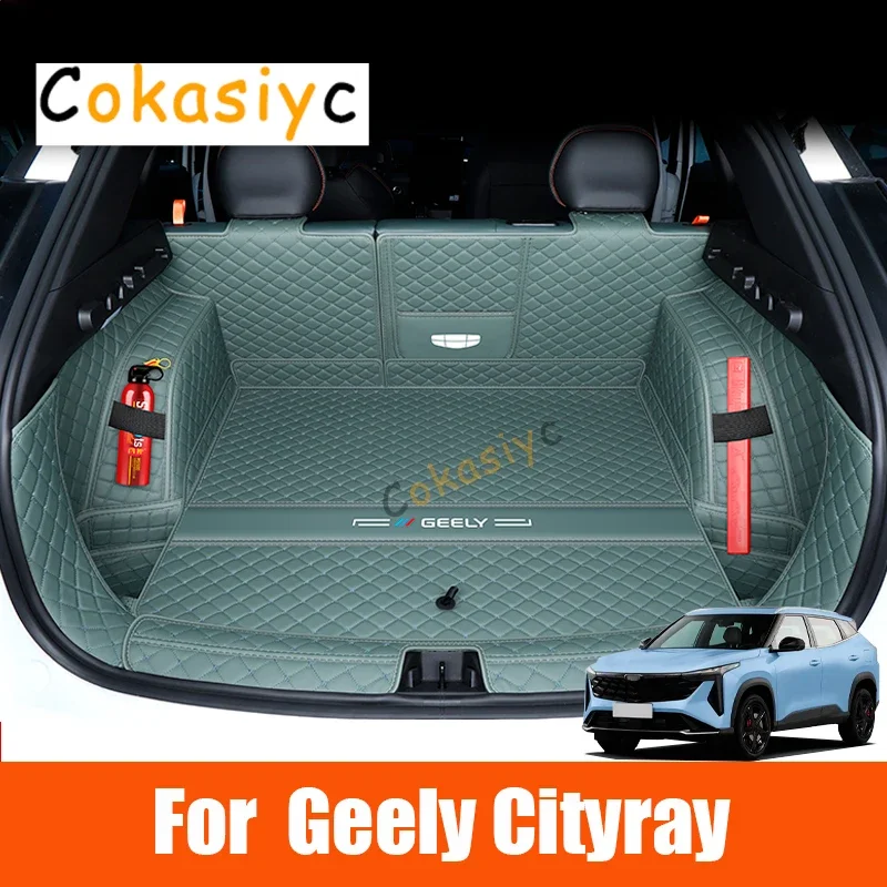 For Geely Cityray 2024 2025 boyue Car Leather Trunk Mat Boot Durable Liner Waterproof Mud Protector Cargo Carpet Accessories