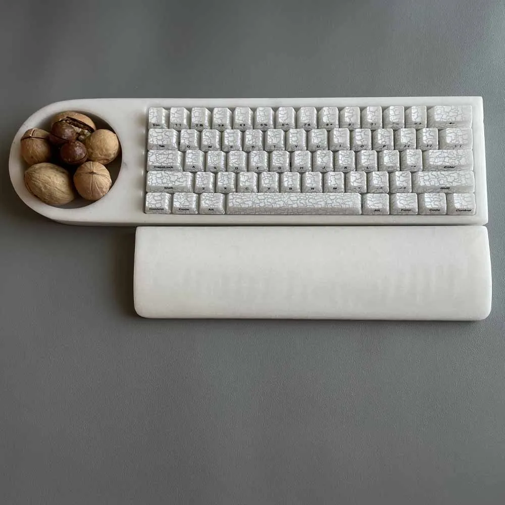 

Sllipy Heavy Marble GH60 Mechanical Keyboard Ashtray 2 in 1 CNC Natural Marble Case Wrist Rest optional