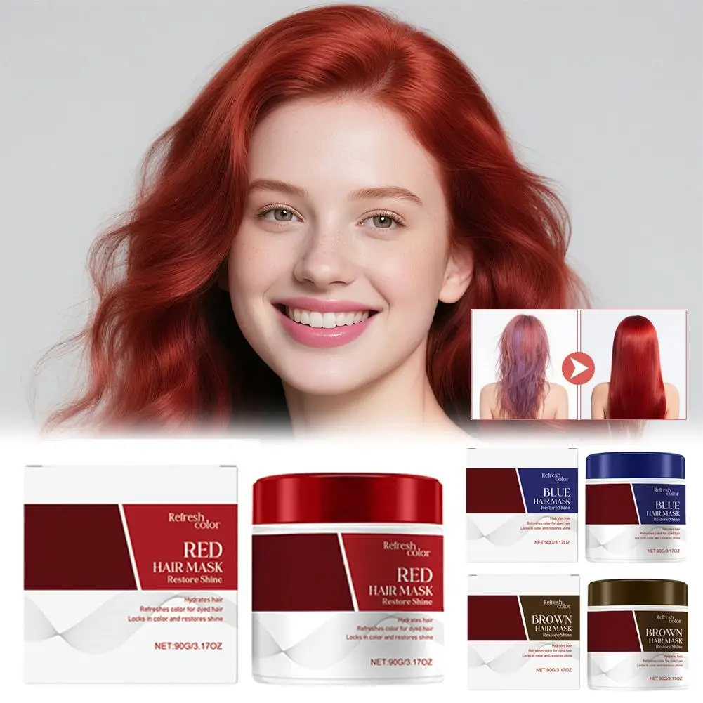 

Color Depositing Mask Neutralizes Brass Tones Red Brown Hair Conditioner Repairing & Non-Greasy After