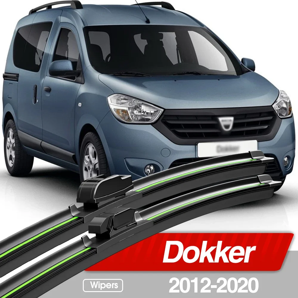 For Dacia Dokker 2012-2020 Front Windshield Wiper Blades 2pcs Windscreen Window Accessories 2014 2015 2016 2017 2018 2019