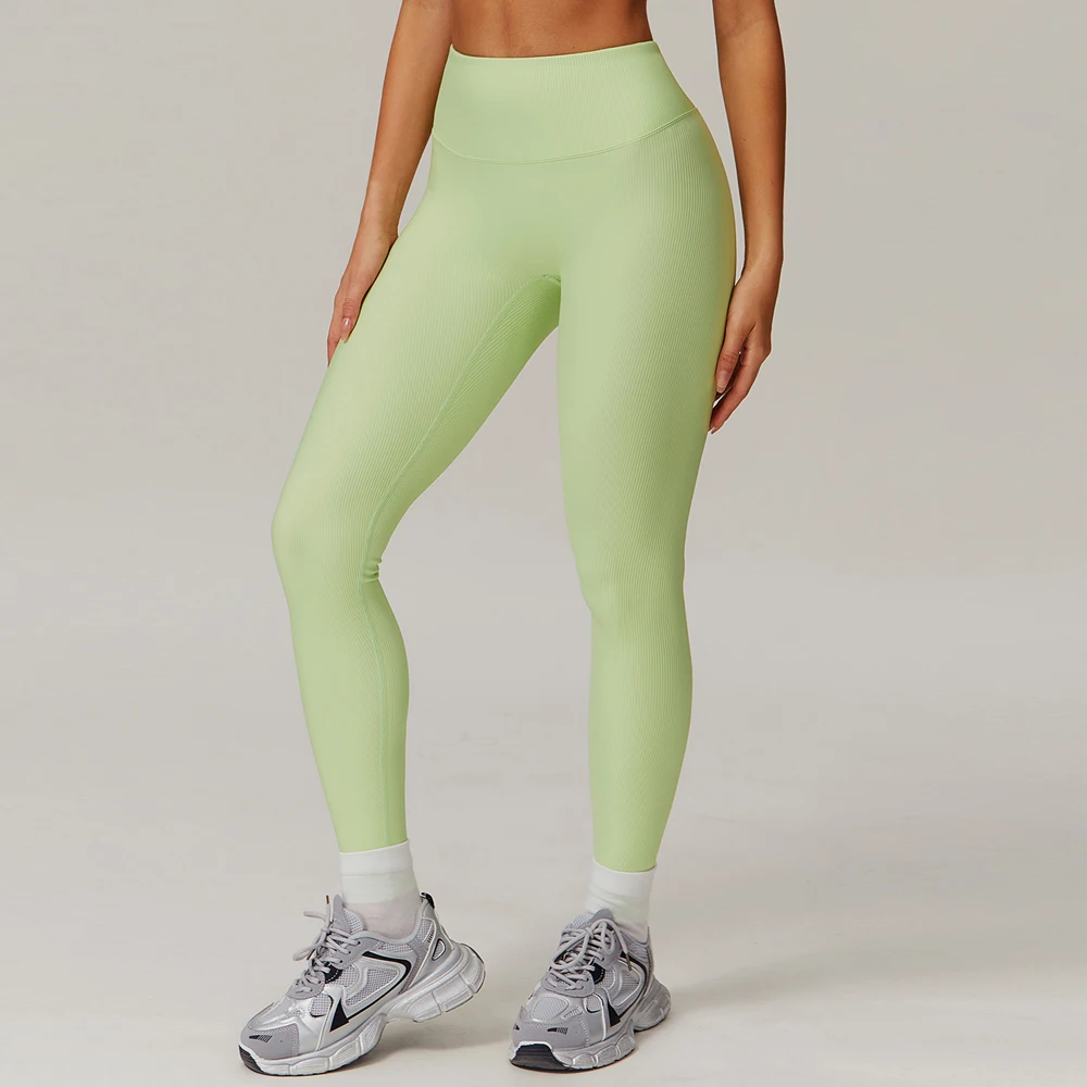 Leggings sportivi a righe da allenamento per donna Vita alta Atletico Allenamento yoga all'aperto Pantaloni da motociclista fitness Leggings da palestra Sollevamento del sedere