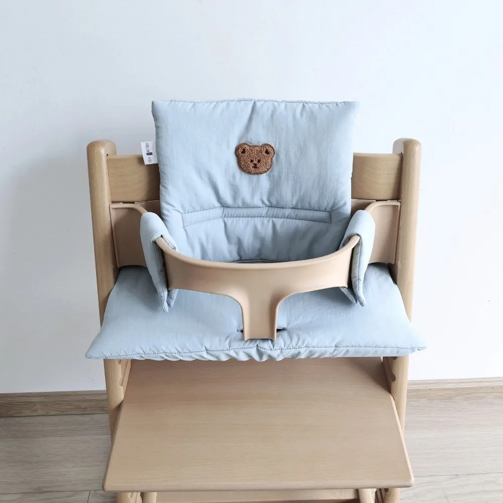 Breathable Children's Dining Chair Cushion Solid Color Thickened Baby Eating Cushion Bear Pattern Soft