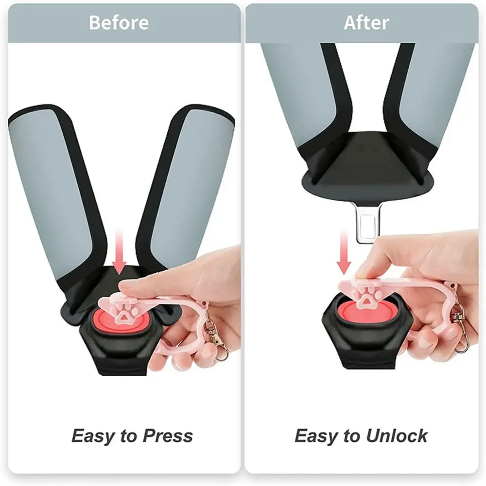 2PCS Portable Unlock Tool Simple Child Unlocker Car Seat Key Unlocking Device Safety Belt Keychain