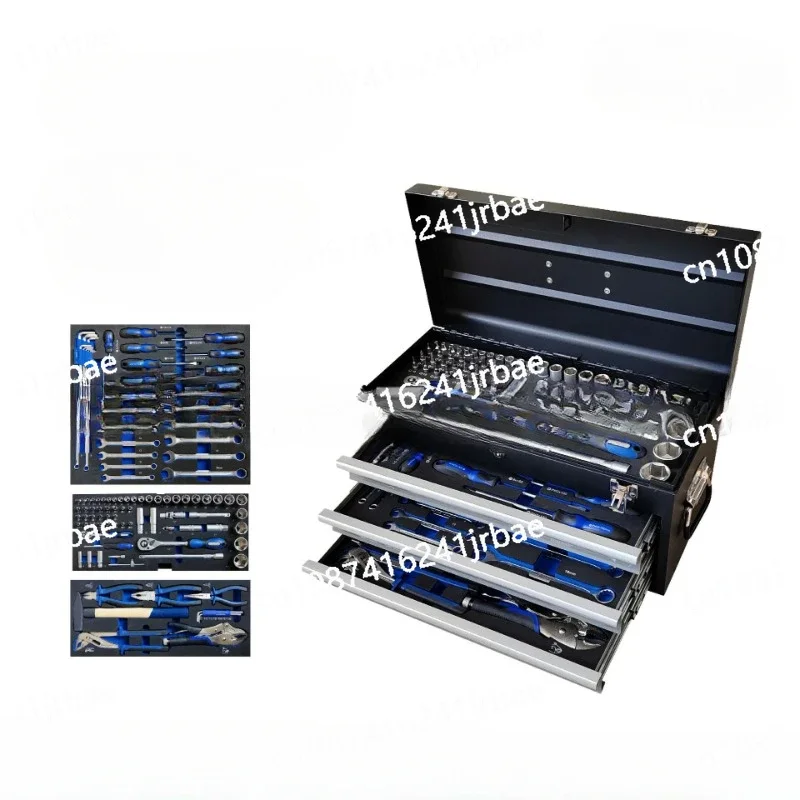 108-Piece Mechanics Tool Set General Household Home Repair Tool Kit with 3-Drawer Heavy Duty Metal Box Hand Tool Kit Set 1 Pack