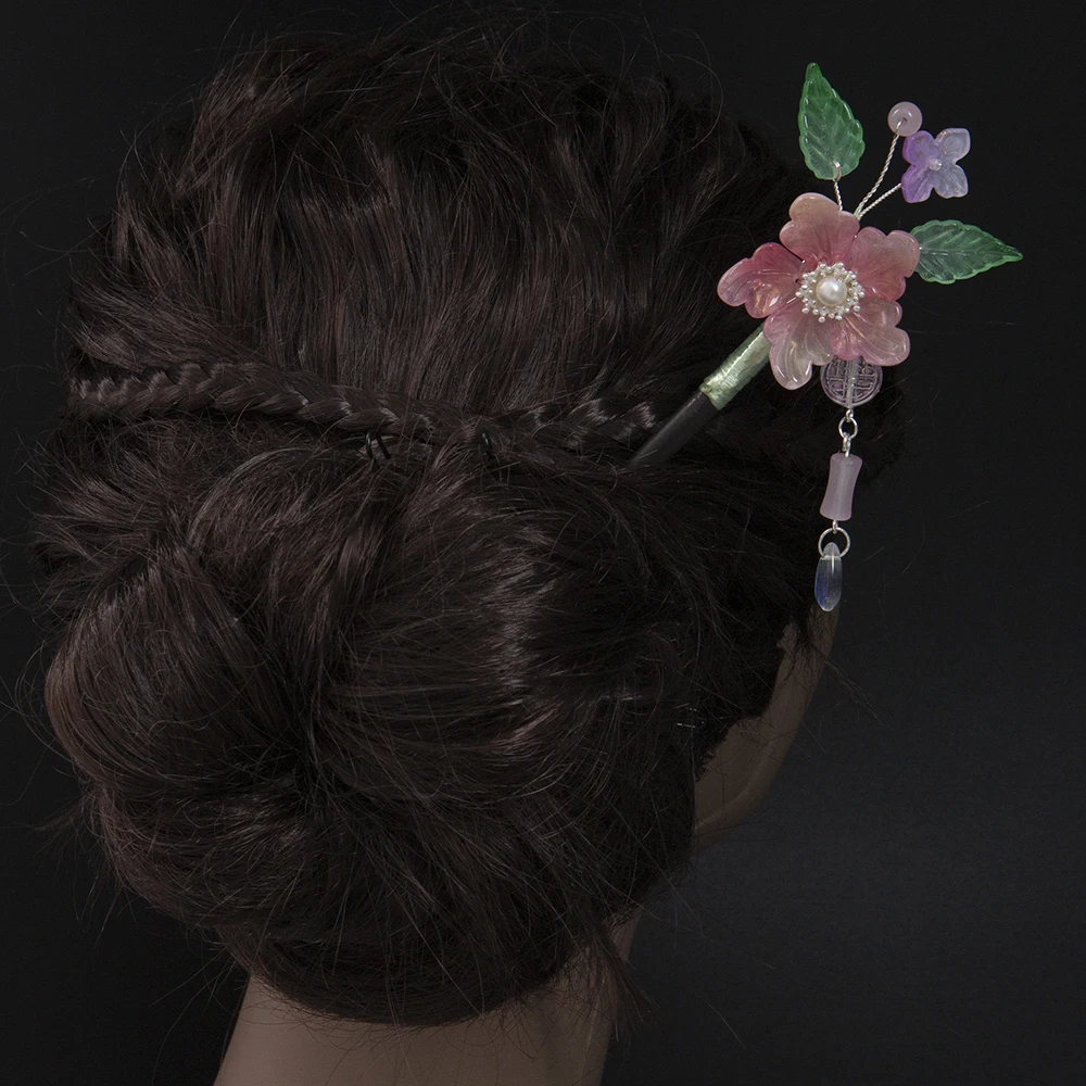 

Flower Hairpins Stick for Hair Accessories Women Chinese Style Vintage Chopstick Wooden Headwear Jewelry Accessories FZ21-49