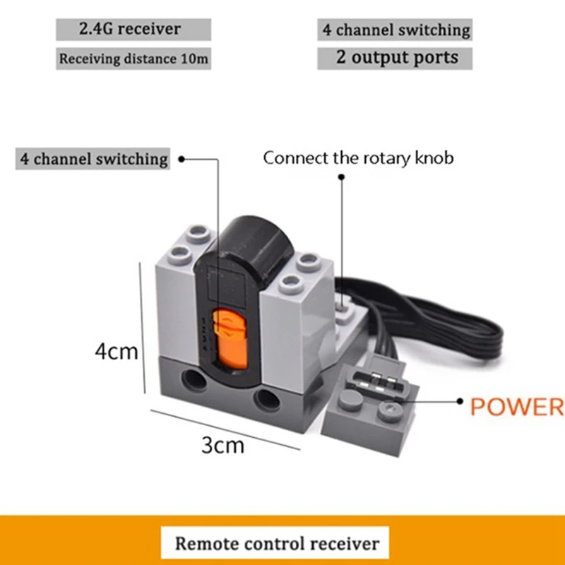 Kit receptor de Control remoto con función de potencia de alta tecnología, Control remoto IR y receptor IR 8884 para bloques de construcción DIY