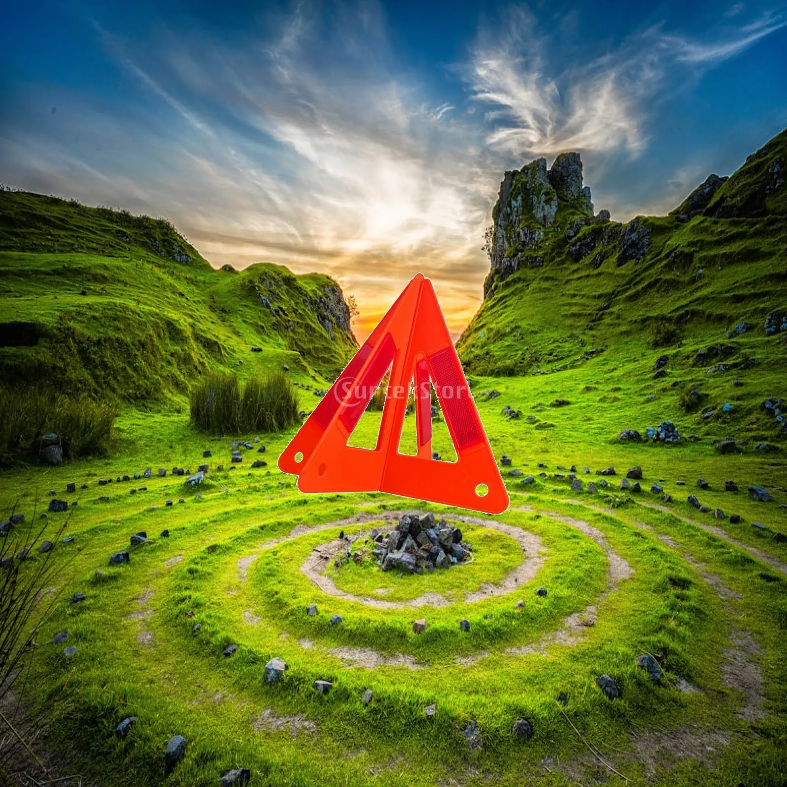 3xEmergency Warning Triangle Warning Reflective Triangle for Car Roadside