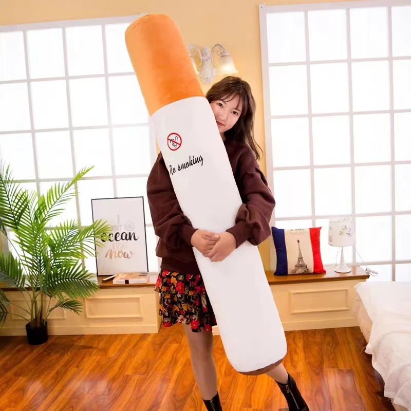 30-110cm Funny Smoking Cylindrical Sleeping Cigarette Pillow Smulation  Plush Toys Fashion Boyfriend Birthday Gift