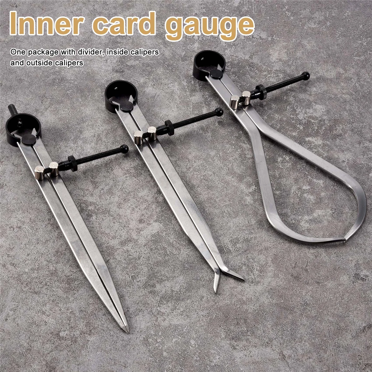 

ABFKW Spring Inside Outside Divider Caliper Set 8-Inch Machinist Tools 3-Pack