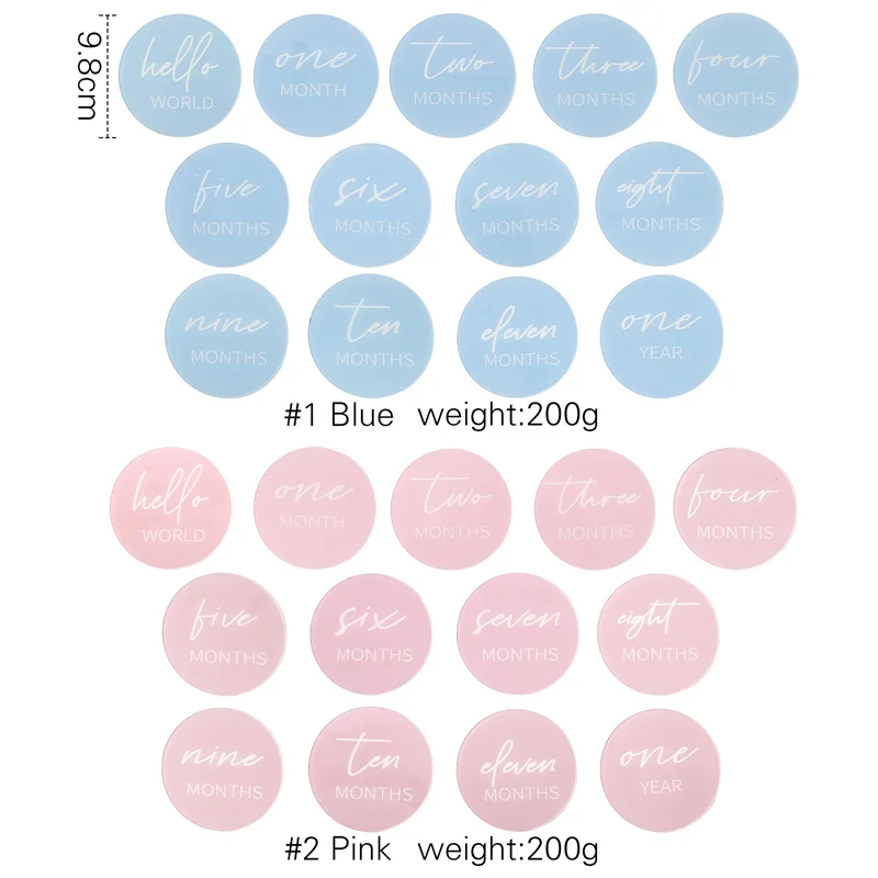 아기 마일스톤 카드, 아크릴 숫자, 신생아 기념 사진 소품, 신생아 생일날 선물 액세서리, 13 개