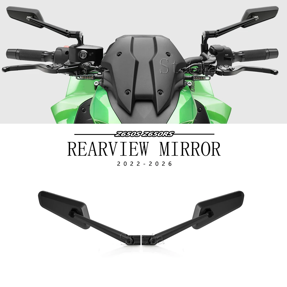 

For Kawasaki Z650S Z650 S 2022-2026 Z650RS Z650 RS Accessories Stealth Mirrors Sports Winglets Adjustable Mirrors Wing Mirror