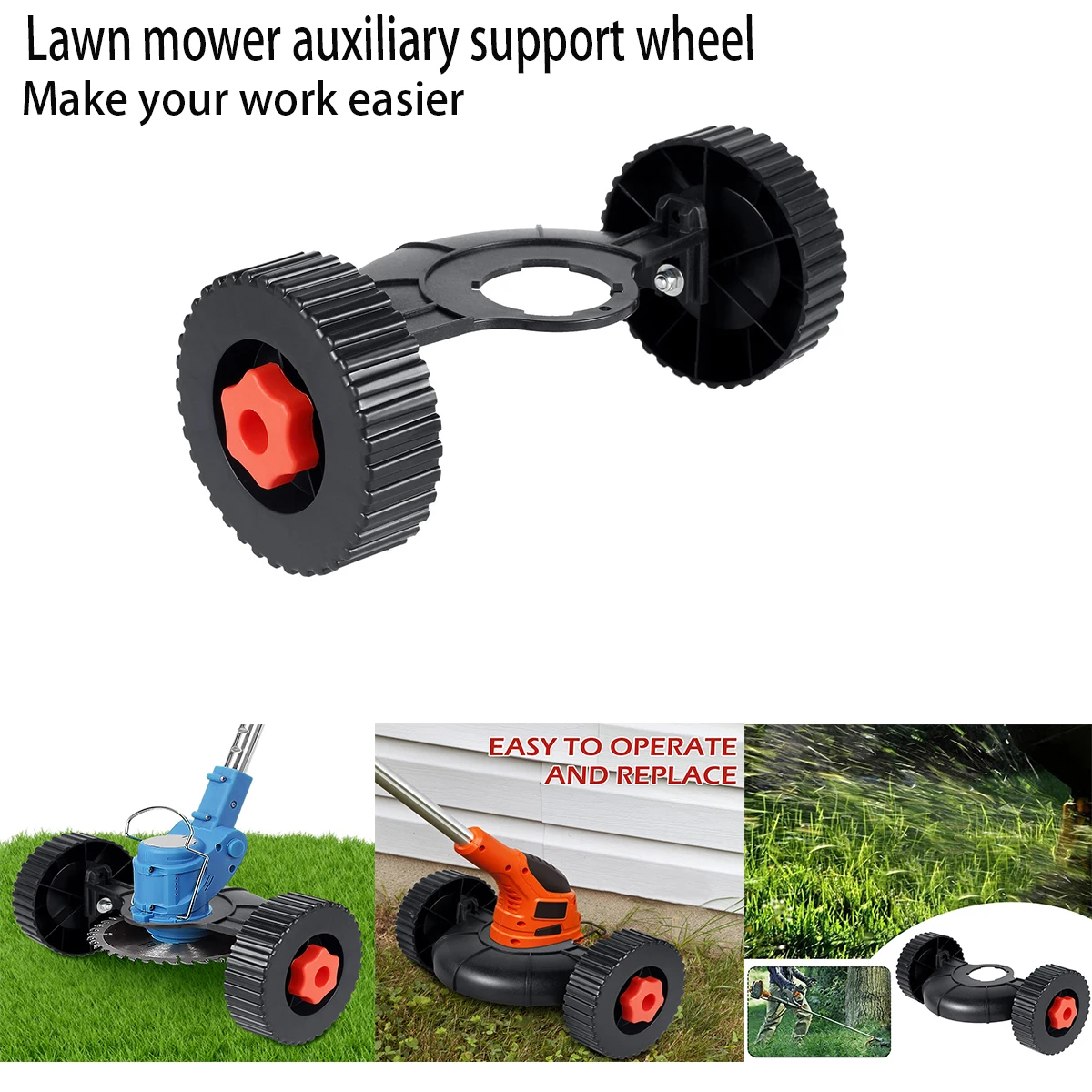 

Lawn Mower Accessories Lawn Mower Auxiliary Wheel Support Wheel Adjustable Removable Lawn Mower Head Attachment