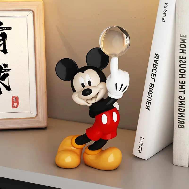 

[Funny] 24cm Disney Cartoon Anime Mickey Mouse crystal ball Resin Action Figure Collection model Home decorations Ornaments toys