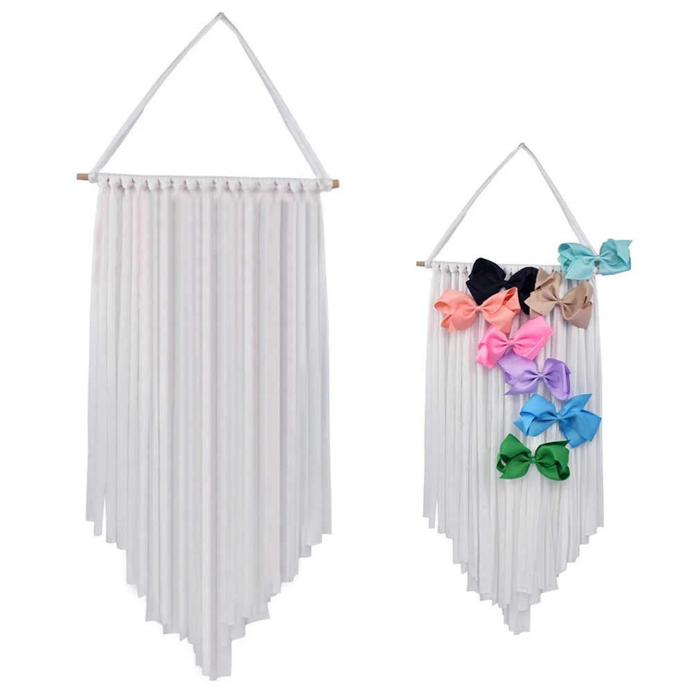 

Hair Clips Holder for Girls Child Wooden Barrette Organizer Hanger Hair Accessories Storage Tidy Bow Tie