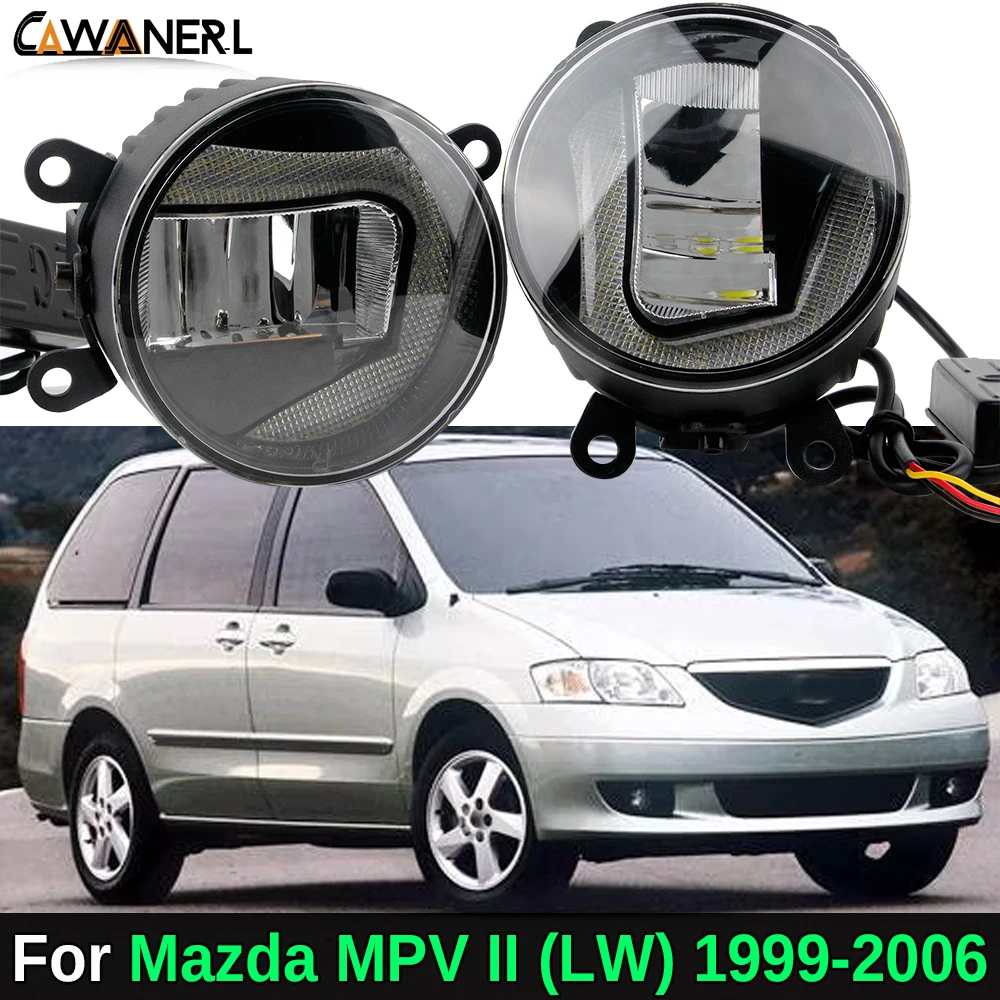 

2IN1 Car Styling LED Fog Light DRL Daytime Running Lamp White For Mazda MPV 2/II (LW) 1999 2000 2001 2002 2003 2004 2005 2006