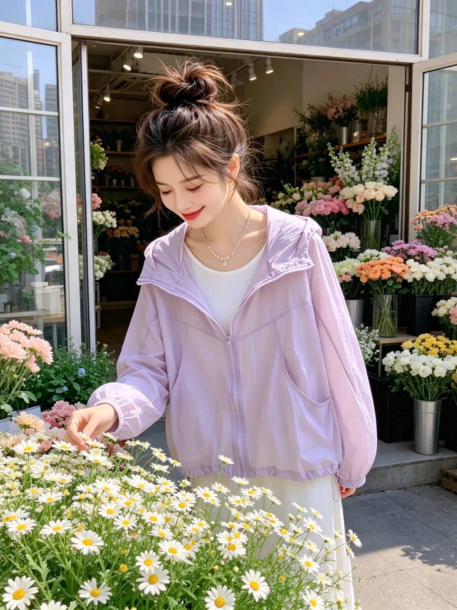 Double Zipper Hooded Sun Protection Versatile Summer Design Women's Jacket 2026 New Fashion Trend Breathable Long Sleeve