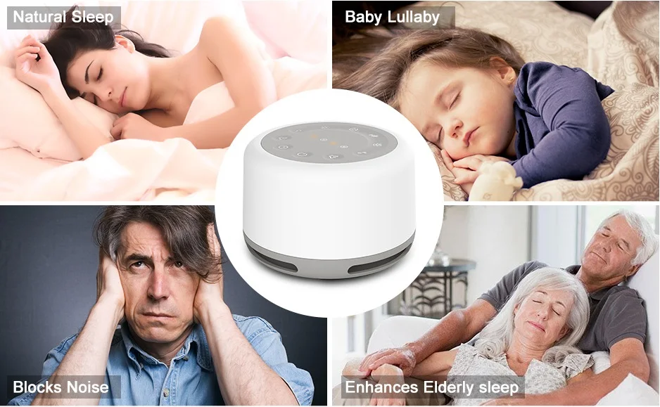 7 RGB Night Light & 24 Soothing Relax Sleep Sounds Machine with Adjustable Brightness Wireless Speaker White Noise Sound Machine