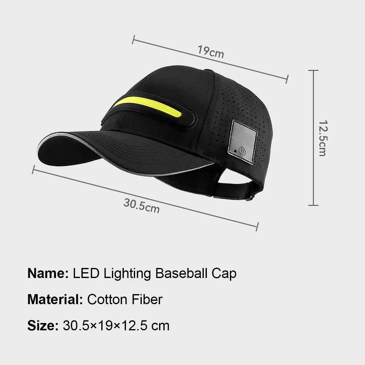 LED Strip Baseball Cap USB Rechargeable Safety Headwear Handsfree Headlamp Night Running Fishing Safety Light Safety Tools