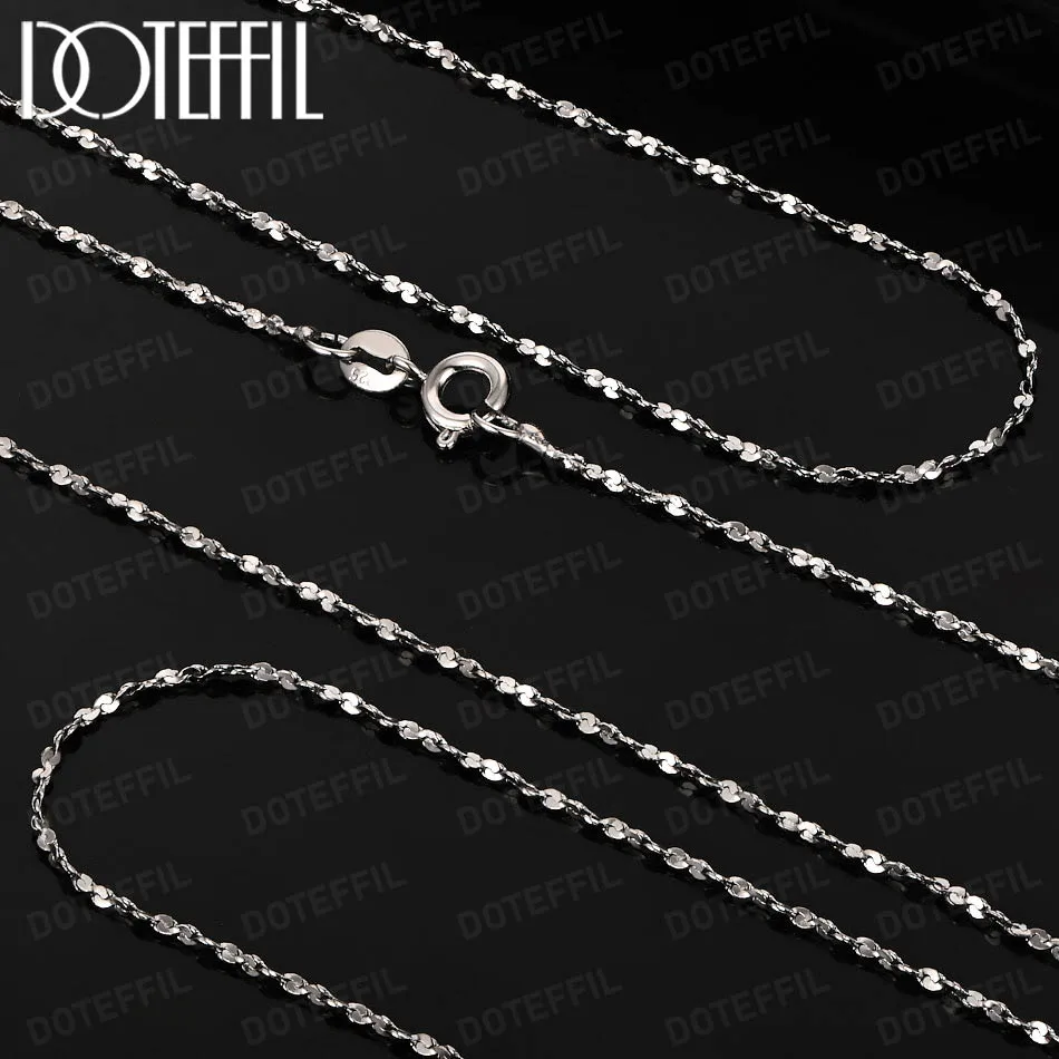 

DOTEFFIL 925 Silver Sparkling Necklace For Women Trendy Clavicle Chain Choker Girls Korean Wedding Party Jewelry Accessories