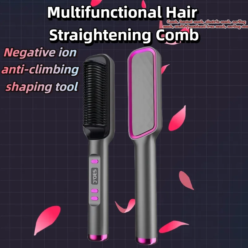 

Multifunctional hair comb with temperature control for quick heating of straight curly and bent hair for professional homes