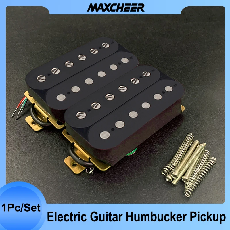 Humbucker-Electric Guitar Pickup Coil, Spliting Pickup, Dual Coill Pickup, 4 Services Cable N-7.5K, B-15K Output, Black